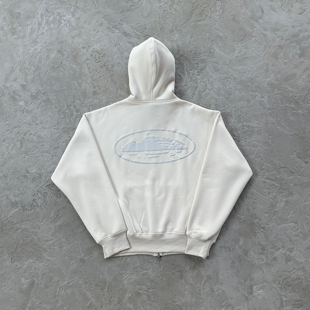 corteiz island puff print zip set [off white]