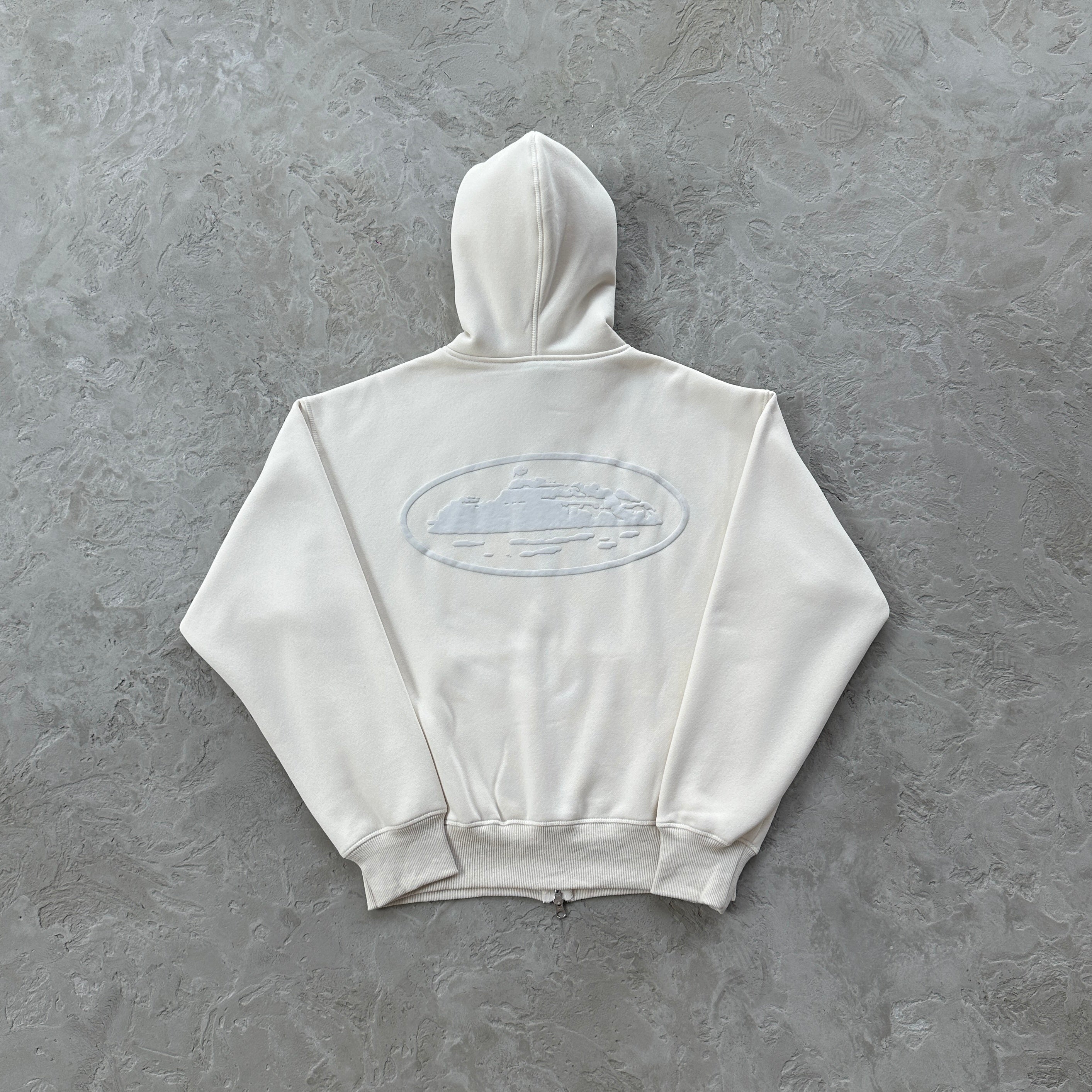 corteiz island puff print zip set [off white]